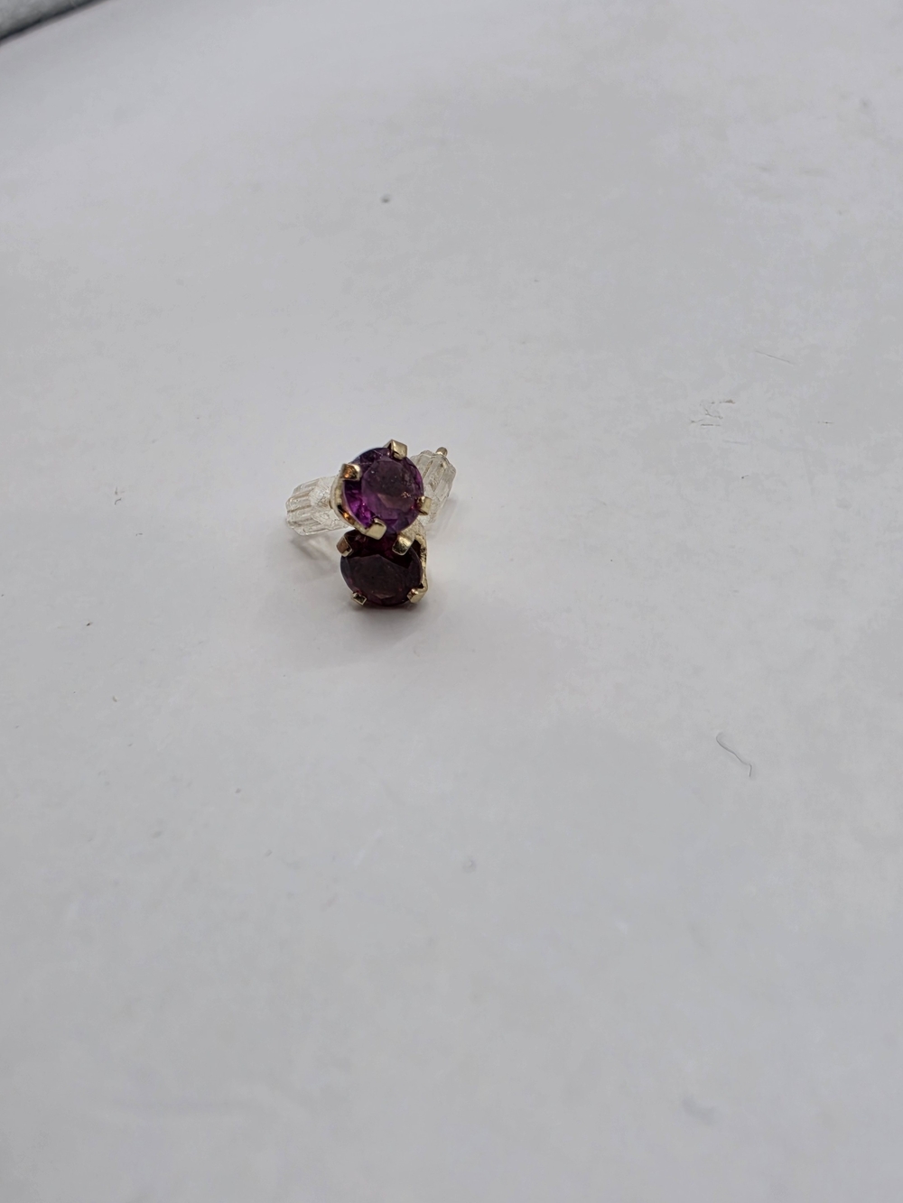 14K Yellow Gold Amethyst Stud Earrings